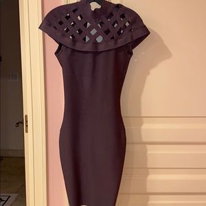 House of CB caged bodycon midi dress in brown